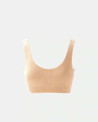 v neck wireless support bra Sand — Wear Rose