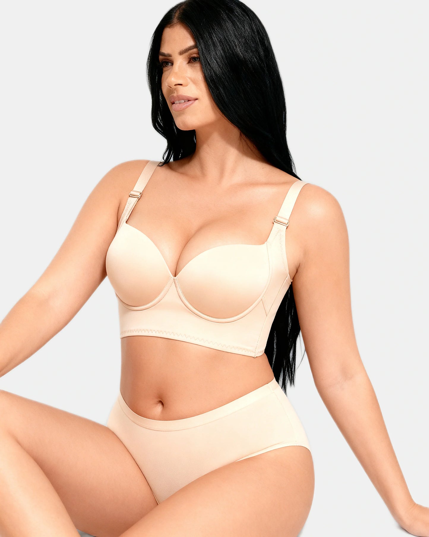 wide band shaping bra Beige — Wear Rose