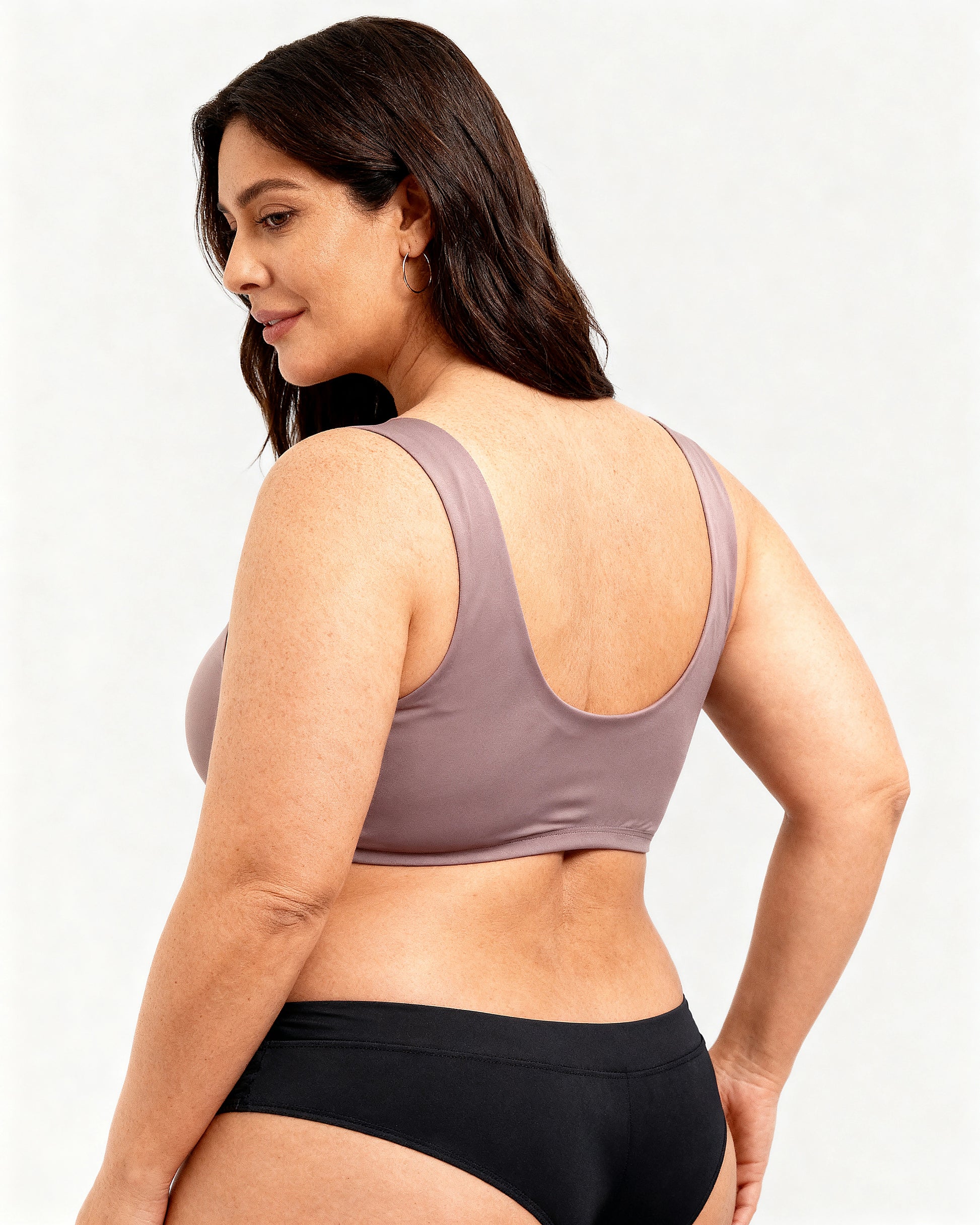 lace wireless fixed cup push up bra Gray Purple — Wear Rose