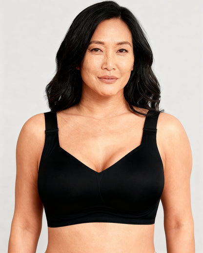 wireless bra full coverage wireless daily bra comfortable wireless Black — Wear Rose