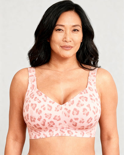 wireless bra full coverage wireless daily bra comfortable wireless Pink Leopard — Wear Rose