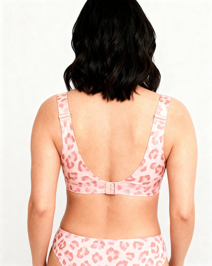 wireless bra full coverage wireless daily bra comfortable wireless Pink Leopard — Wear Rose