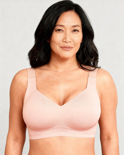 wireless bra full coverage wireless daily bra comfortable wireless Pink — Wear Rose