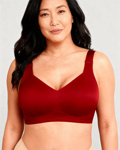 wireless bra full coverage wireless daily bra comfortable wireless Red — Wear Rose