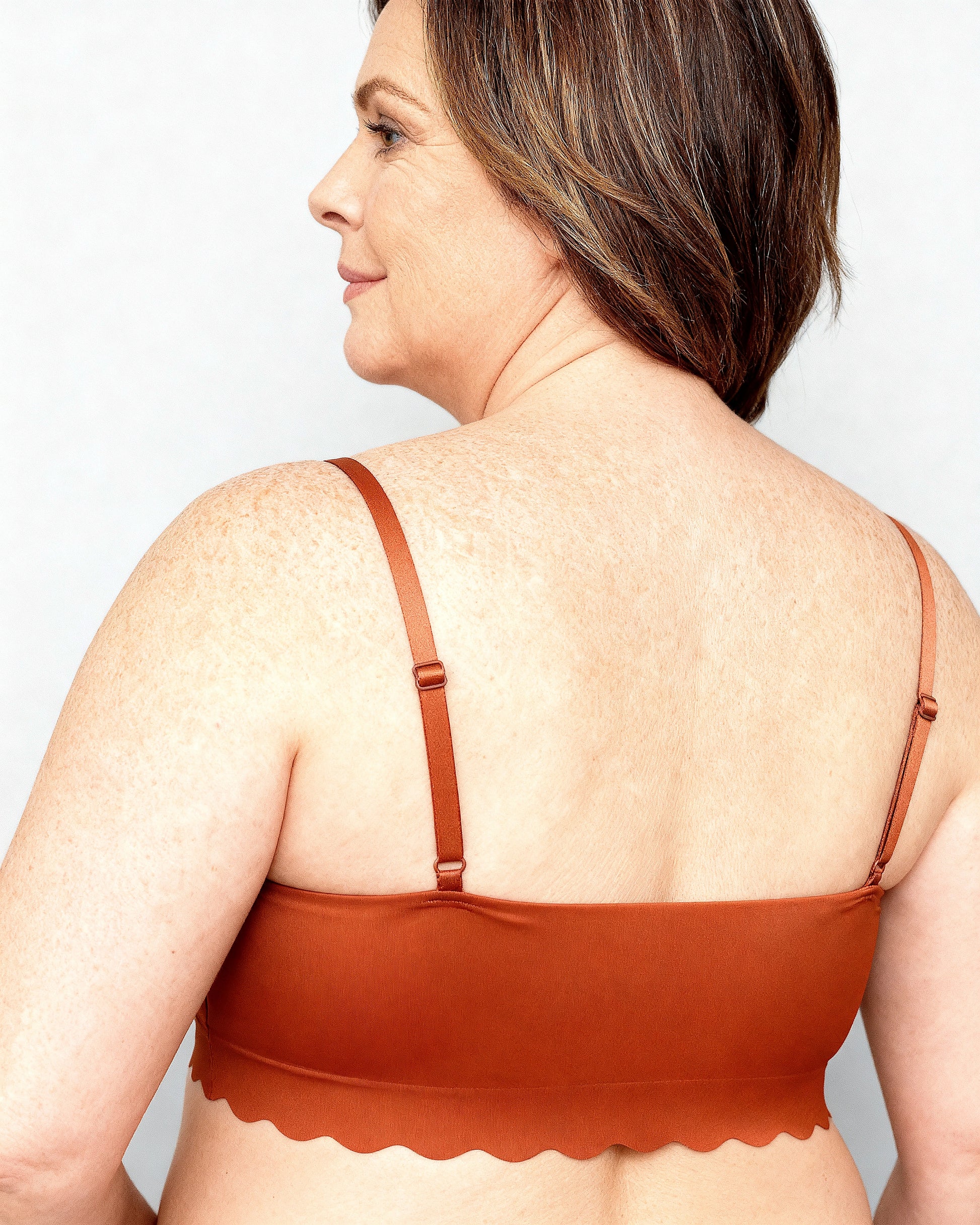 women's wireless seamless ice silk bralette Rust — Wear Rose