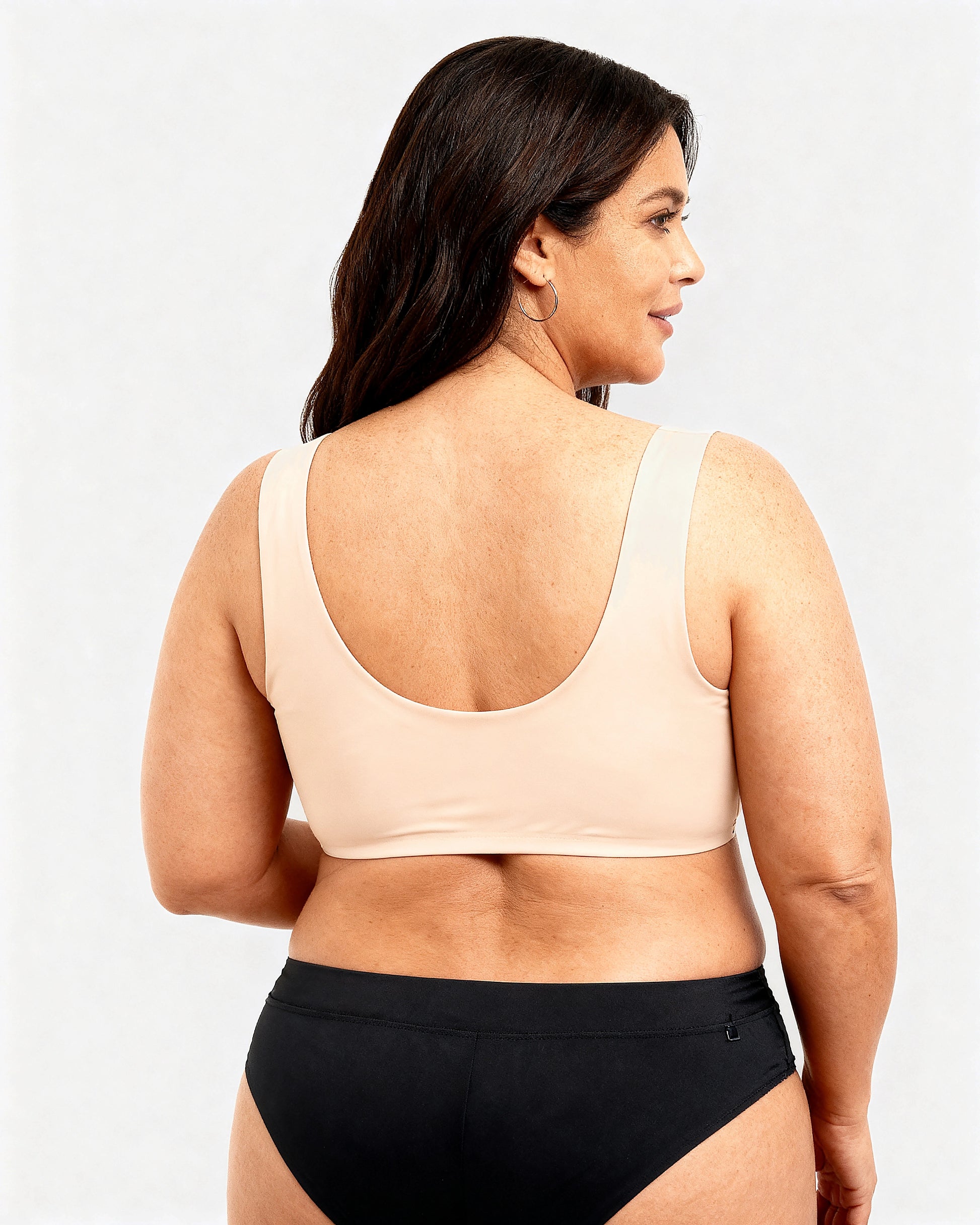 women's wireless push up lace longline bra Beige — Wear Rose