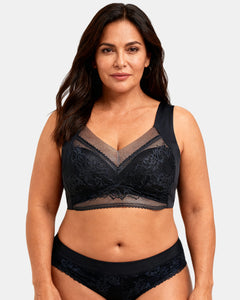 Women's Wireless Push Up Lace Longline Bra (new)