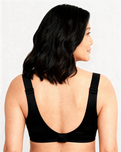 women's wireless seamless full coverage t-shirt bra Black — Wear Rose