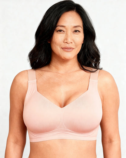 women's wireless seamless full coverage t-shirt bra Pink — Wear Rose