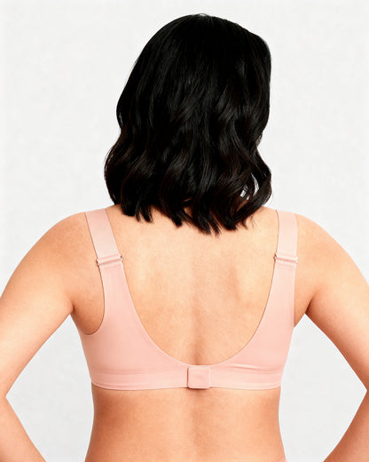 women's wireless seamless full coverage t-shirt bra Pink — Wear Rose