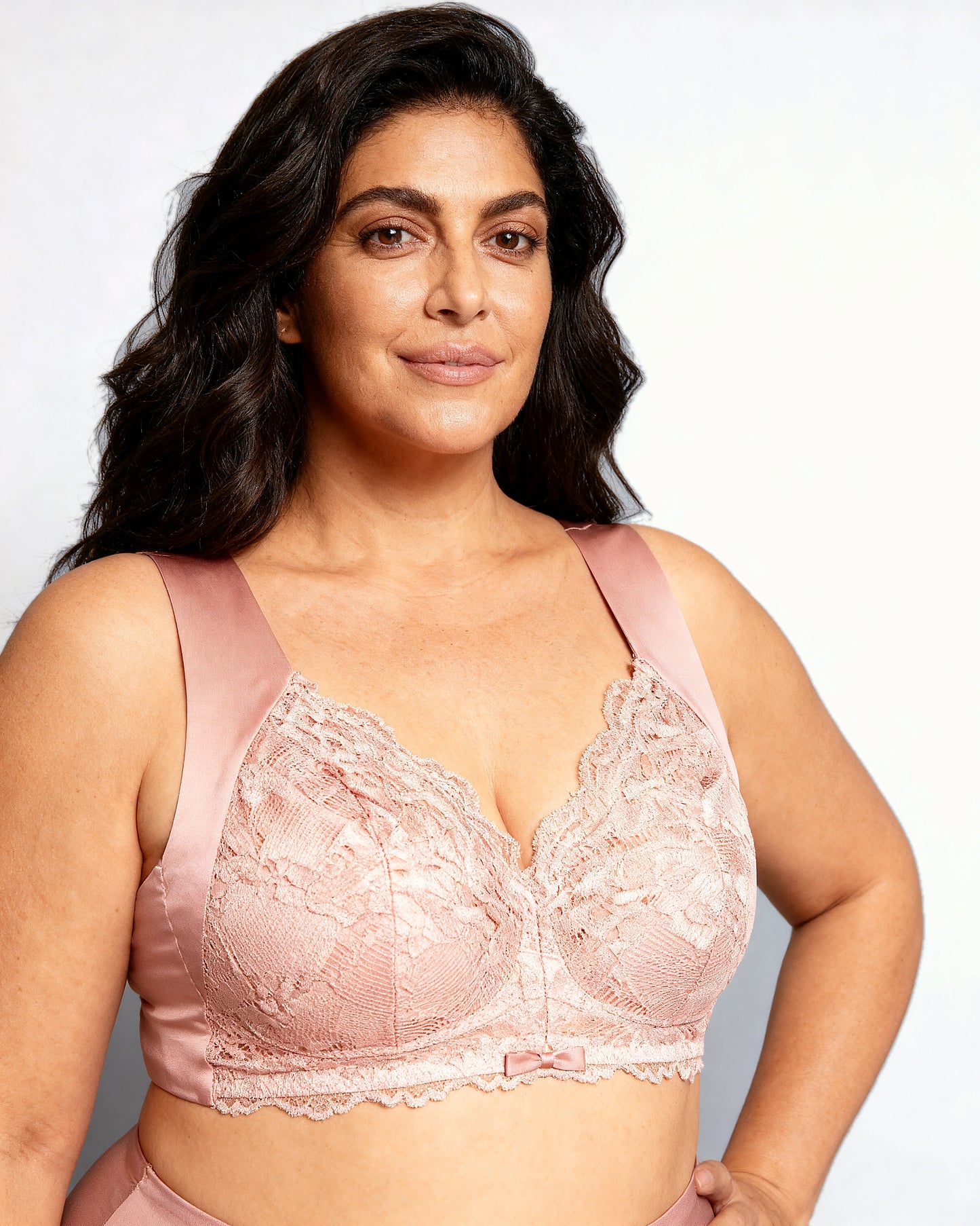 women's wireless lace front-closure bra Pink — Wear Rose