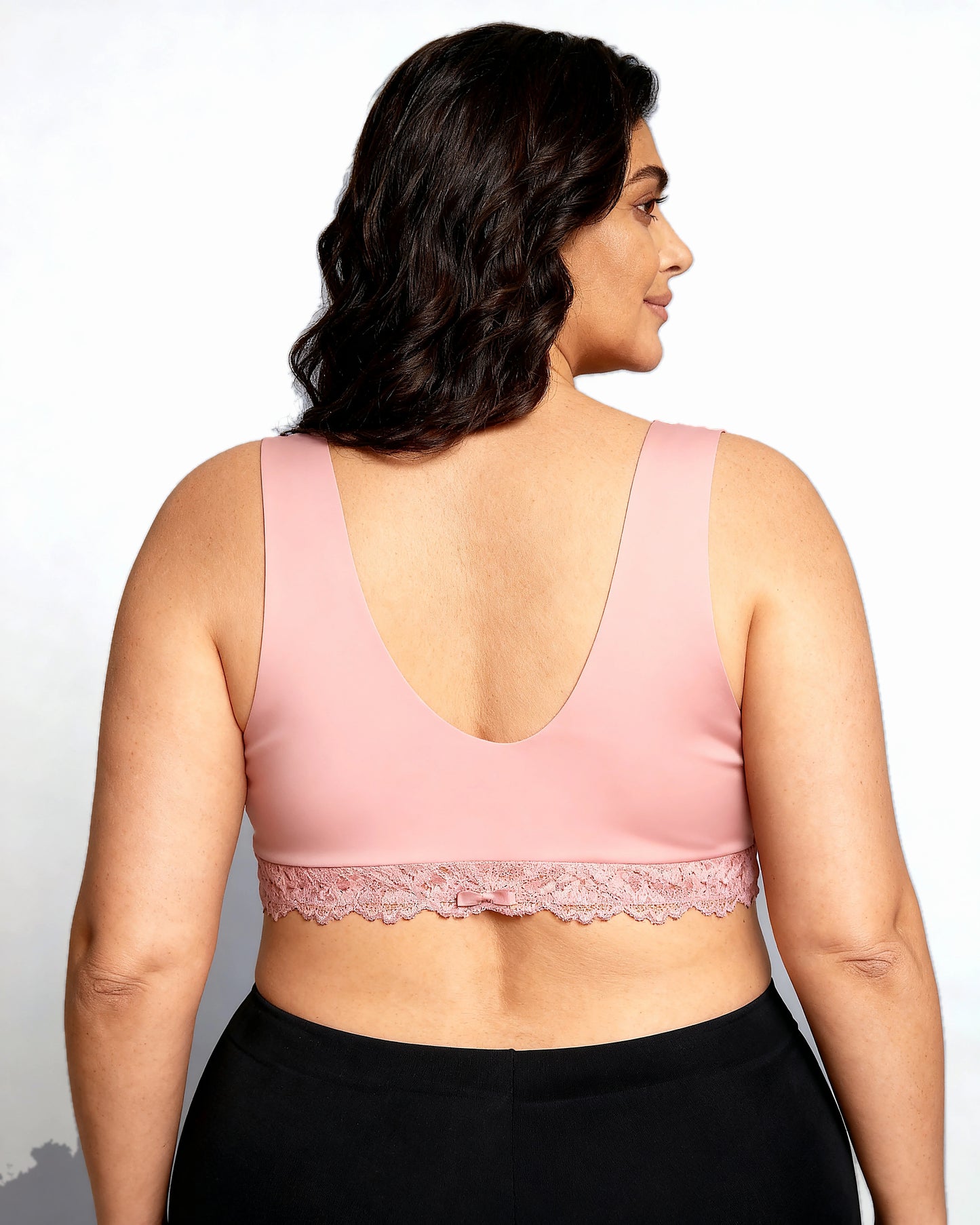 women's wireless lace front-closure bra Pink — Wear Rose